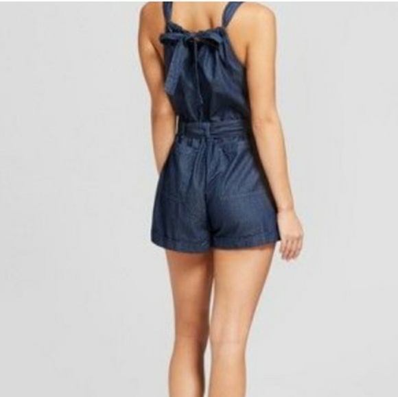 🆕⭐Plus size Denim chambray shorts romper - Picture 4 of 7